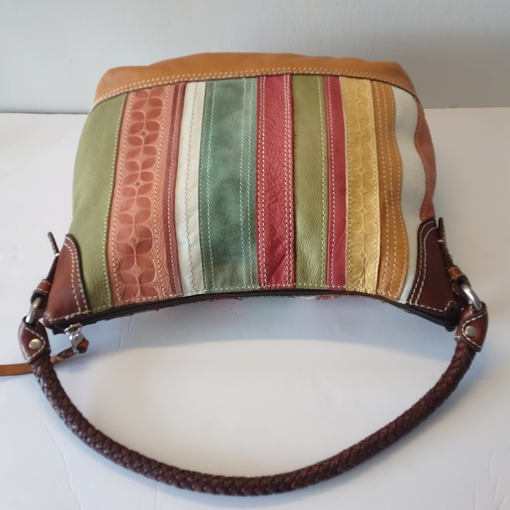 Fossil leather and suede patchwork shoulder bag - Picture 13 of 16